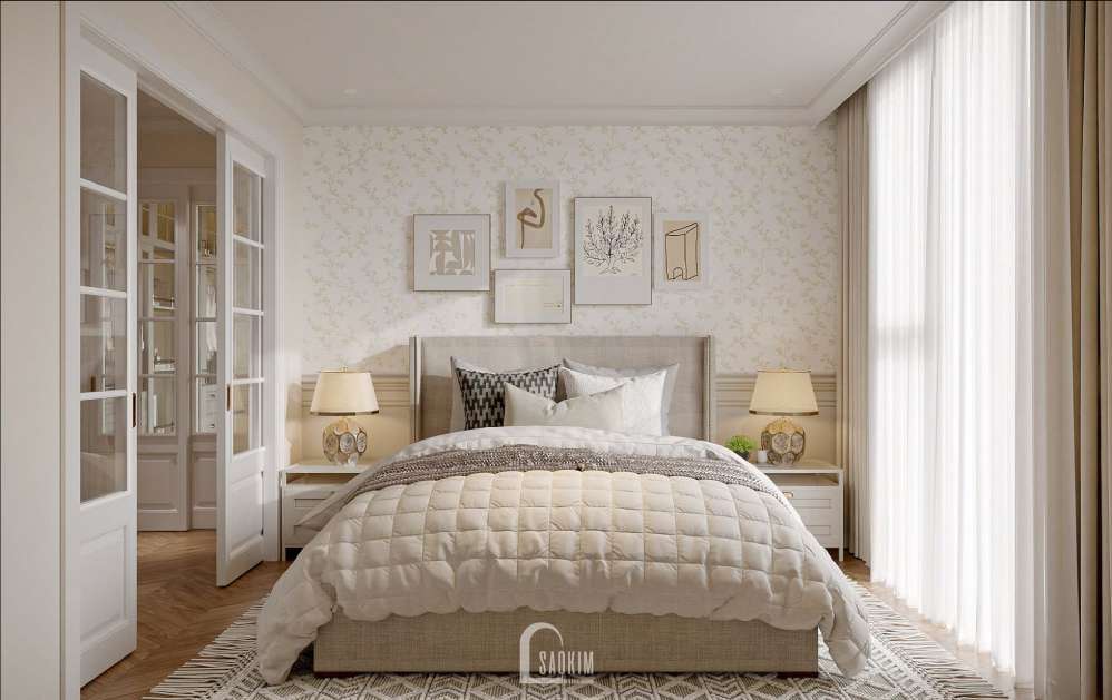 Thiết Kế Phòng Ngủ Mang Phong Cách Farmhouse Mix Tân Cổ Điển Dự Án Master Bedroom